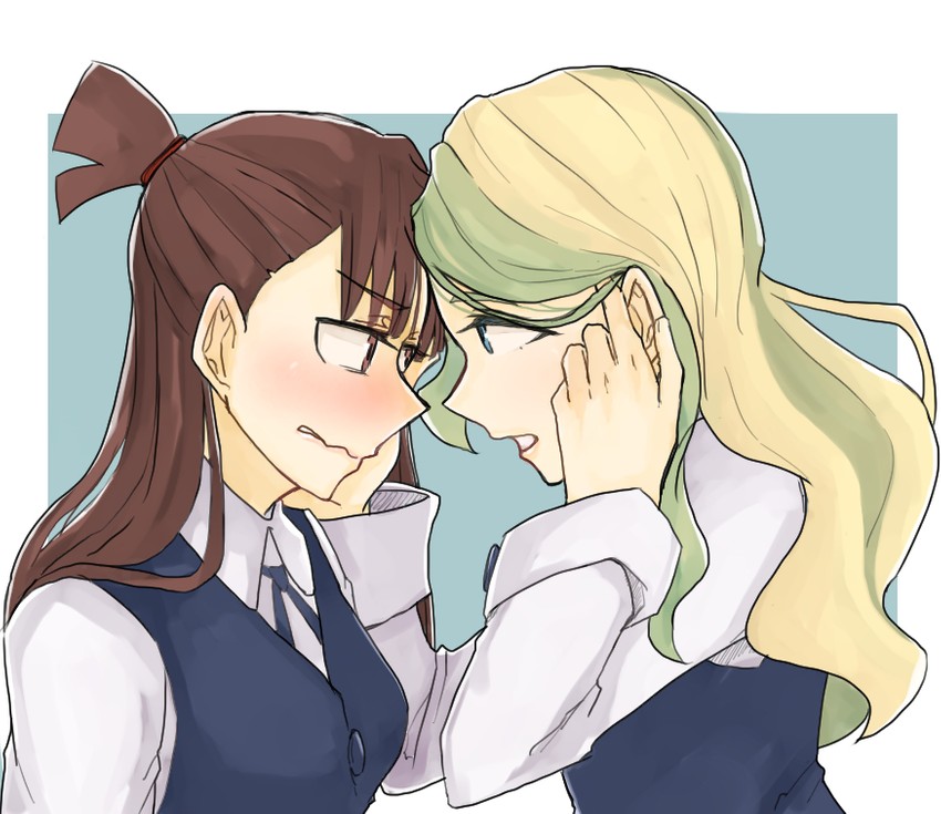 kagari atsuko and diana cavendish (little witch academia) drawn by low_back_painp