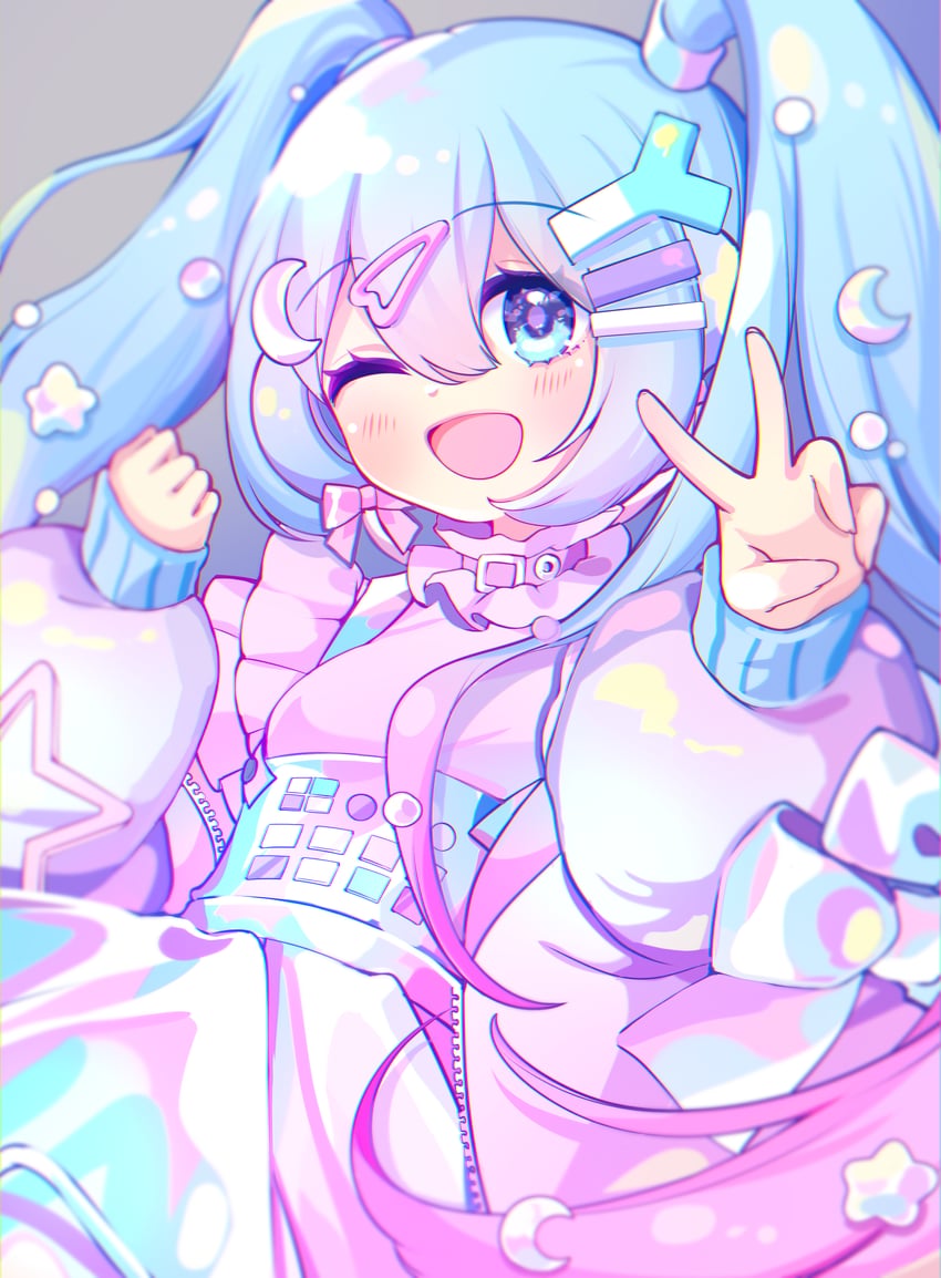 hatsune miku and digital stars miku (vocaloid and 1 more) drawn by crbbie