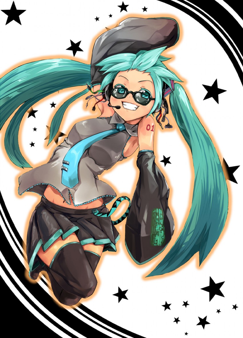 hatsune miku (vocaloid and 2 more) drawn by hitosashiyubi