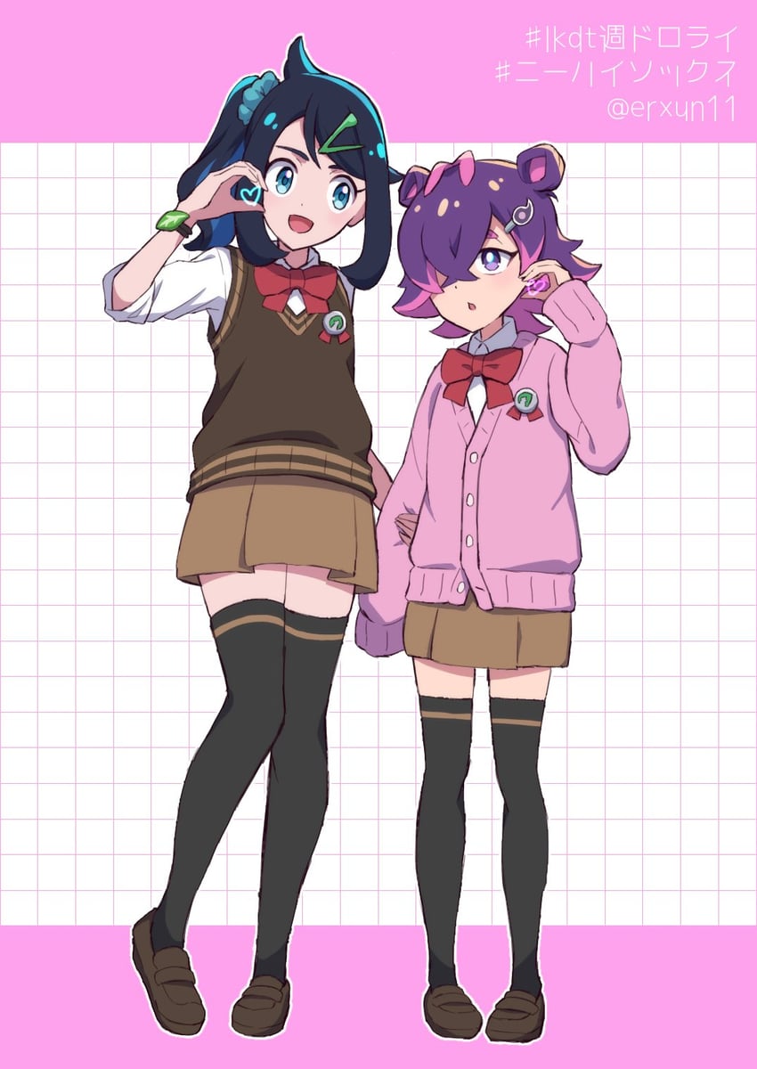 liko and dot (pokemon and 1 more) drawn by nihiro_(erxun11)