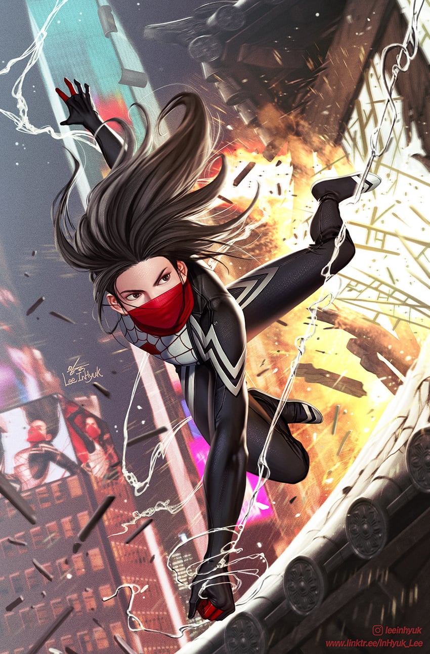silk and cindy moon (marvel and 1 more) drawn by in-hyuk_lee
