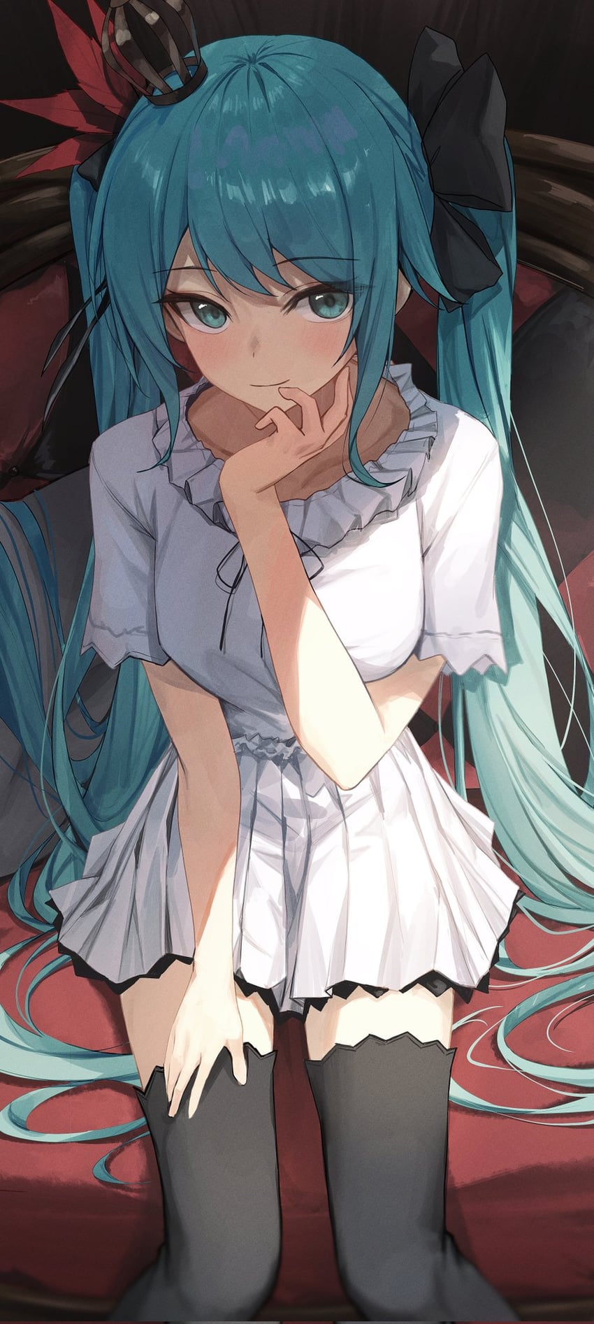 hatsune miku (vocaloid and 1 more) drawn by huhi_(huhi_1211)