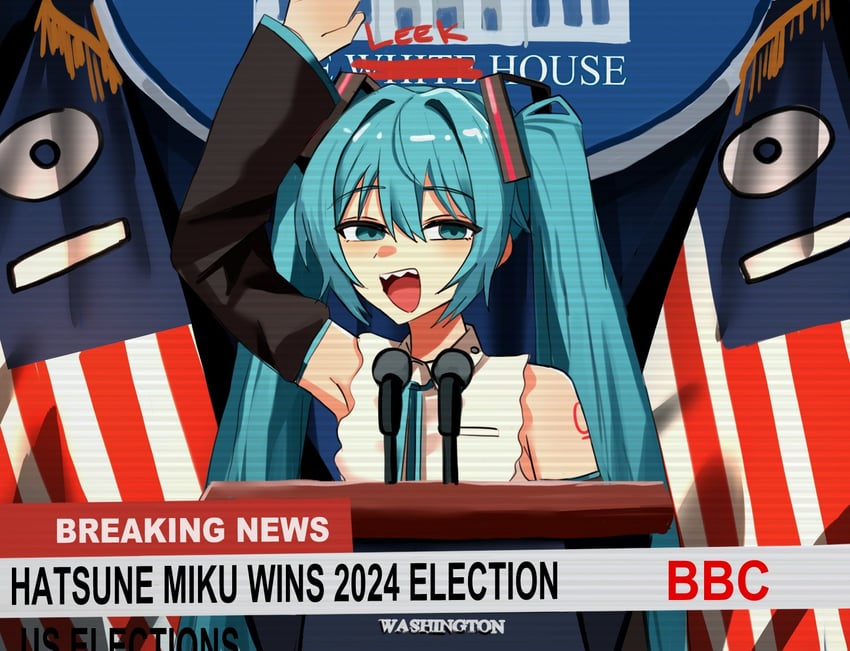 hatsune miku (vocaloid and 2 more) drawn by mykokampfwagen