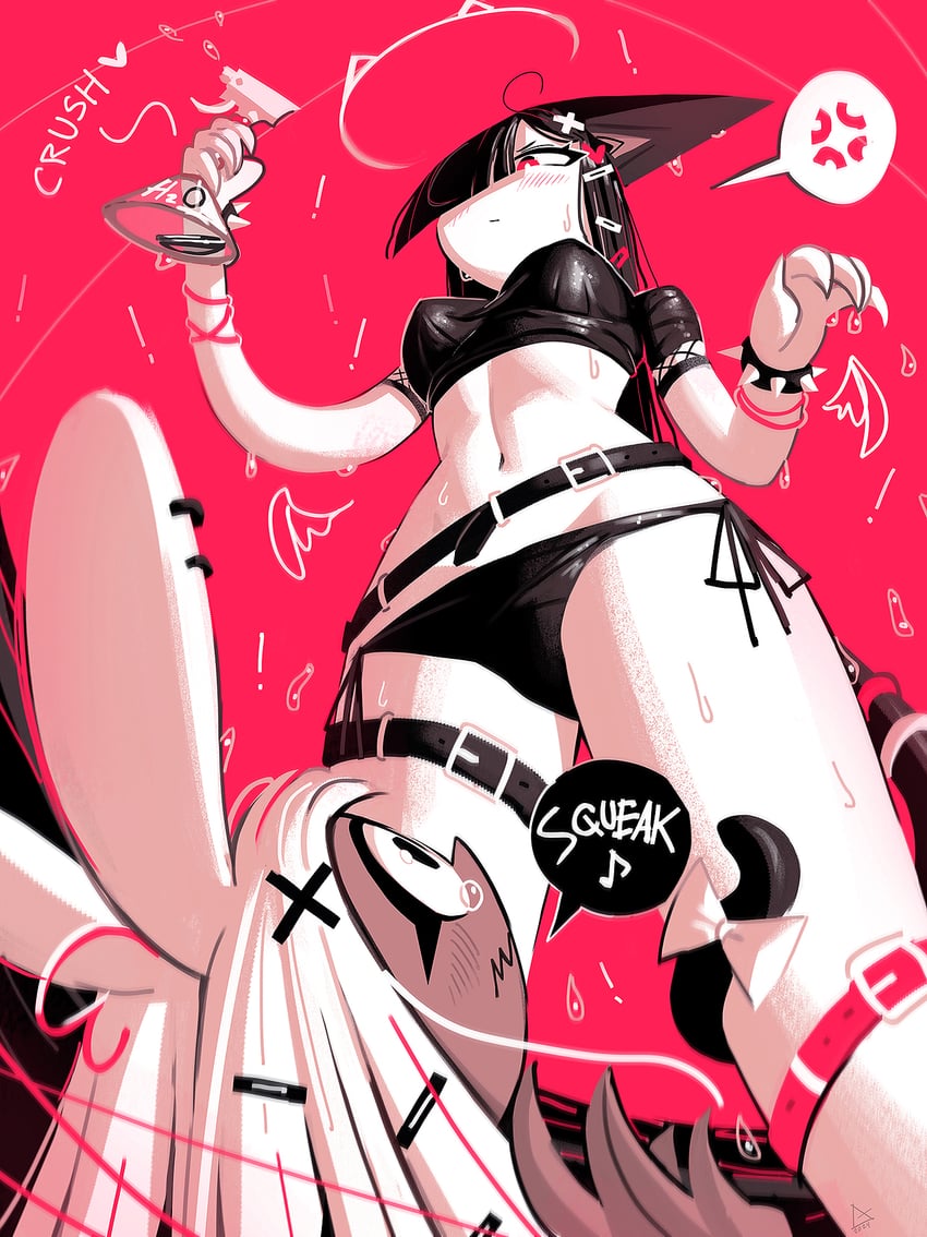 cat girl and mouse girl (original) drawn by andaerz