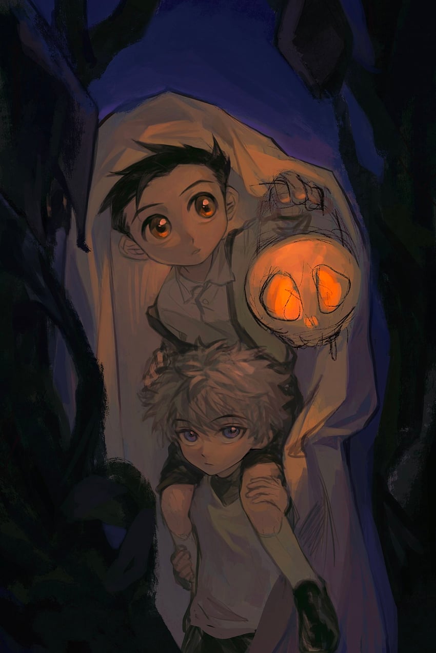 killua zoldyck and gon freecss (hunter x hunter) drawn by gelb