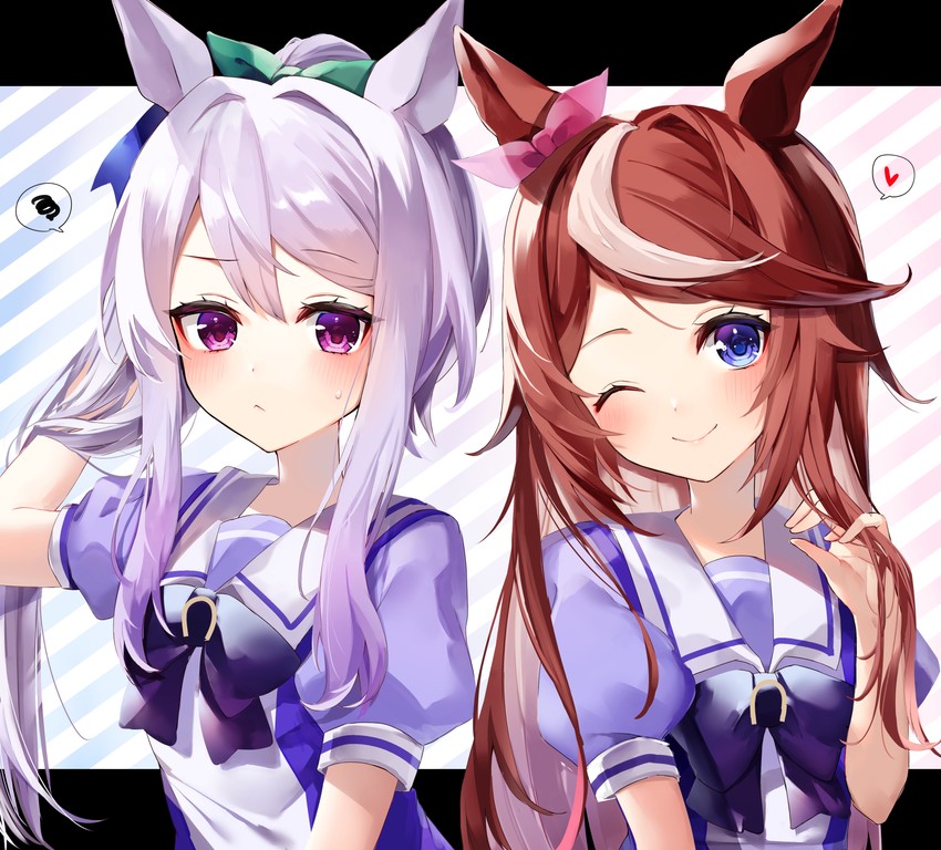 mejiro mcqueen and tokai teio (umamusume) drawn by 40_(0f0urw)