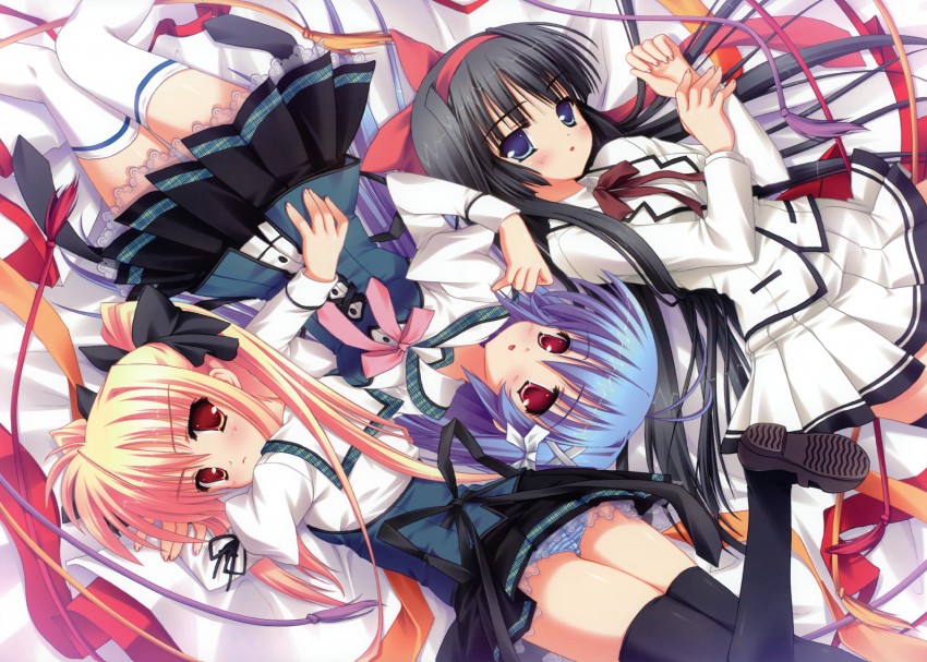 aoi kokona, susagano karen, and takegami sayo (mikoko) drawn by hinamatsuri_touko