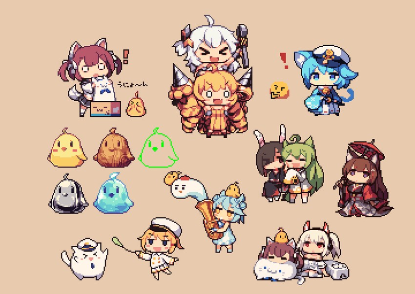 manjuu, ayanami, amagi, akashi, meowfficer, and 6 more (azur lane) drawn by ino_futon