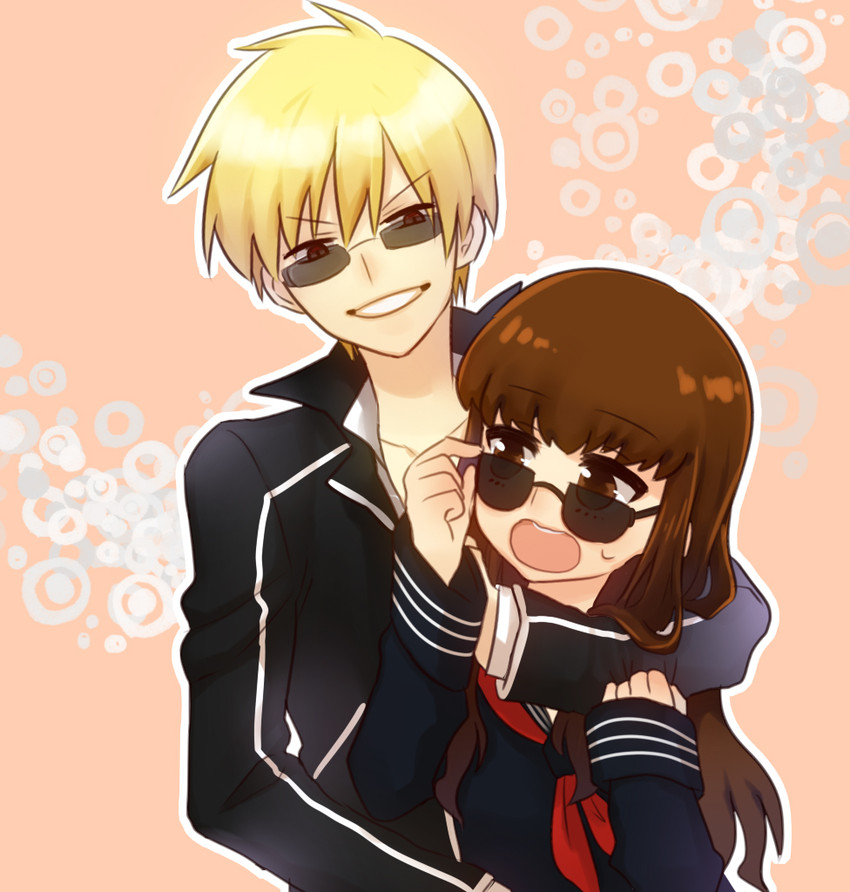 gilgamesh and kishinami hakuno (fate and 2 more) drawn by kuku_(akutaji)