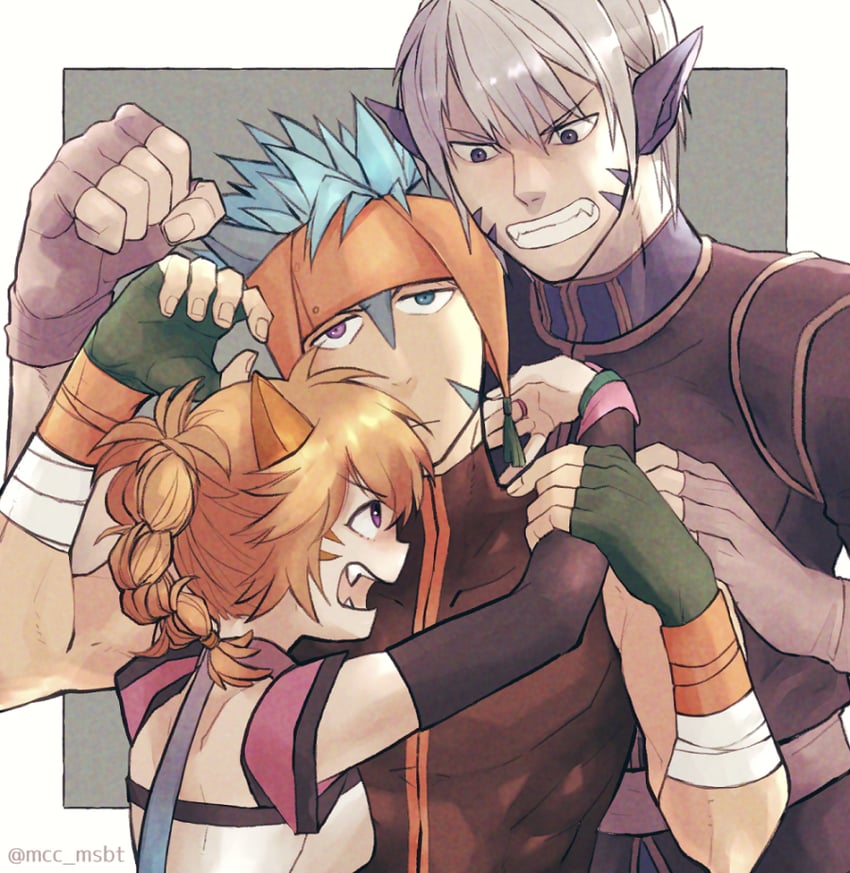 ranulf, lyre, and kyza (fire emblem and 1 more) drawn by mcc_msbt