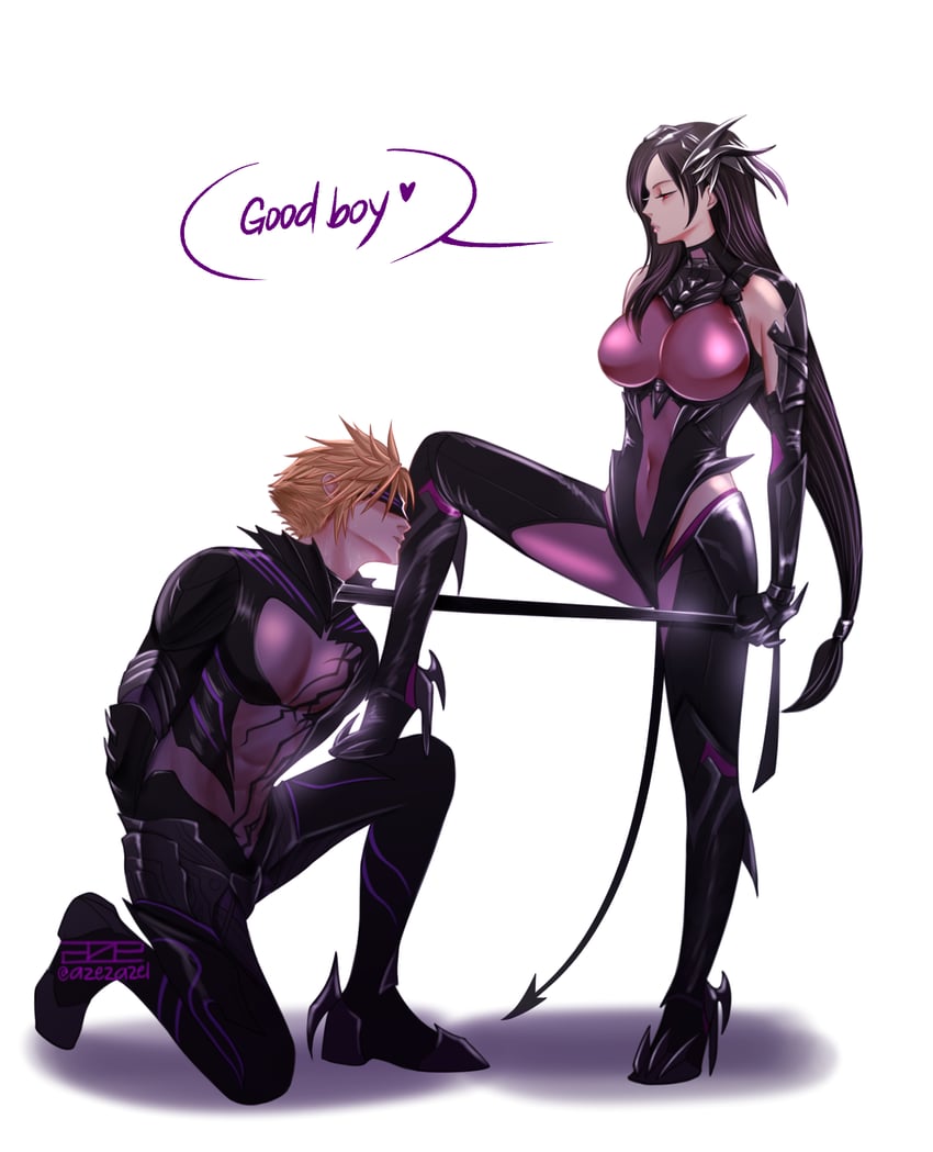 tifa lockhart and cloud strife (final fantasy and 2 more) drawn by azezazel