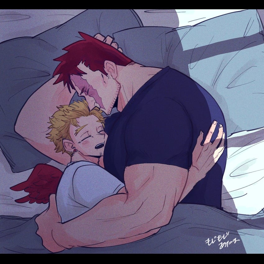 endeavor and hawks (boku no hero academia) drawn by mozi_mozi555