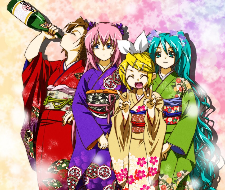 hatsune miku, kagamine rin, megurine luka, and meiko (vocaloid) drawn by tokihara_ou
