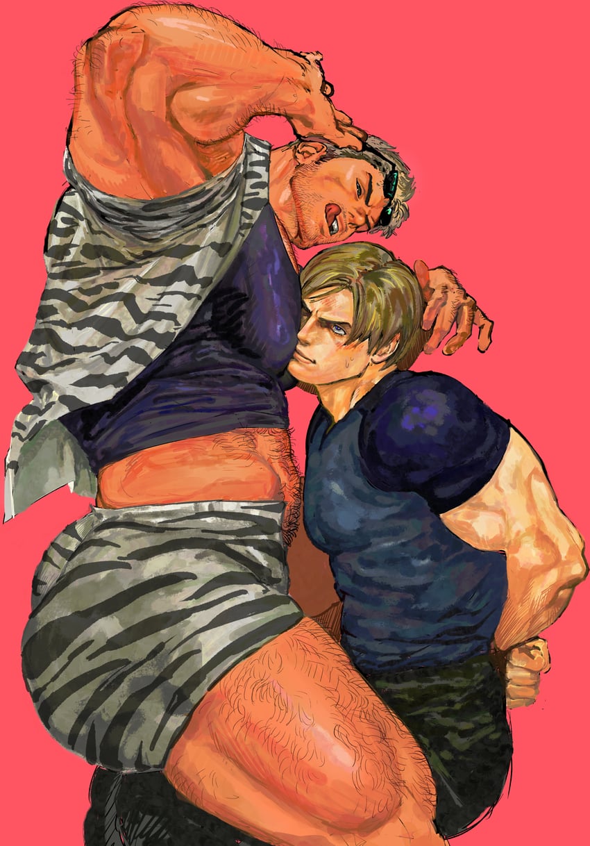 leon s. kennedy and chris redfield (resident evil and 2 more) drawn by 123456dyom