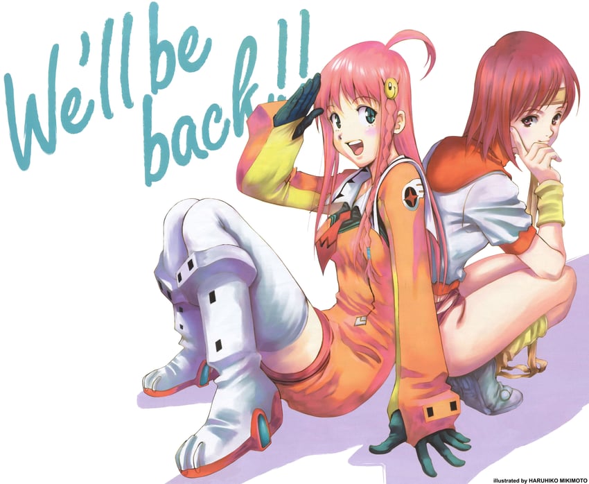 nono and takaya noriko (top wo nerae! and 1 more) drawn by mikimoto_haruhiko