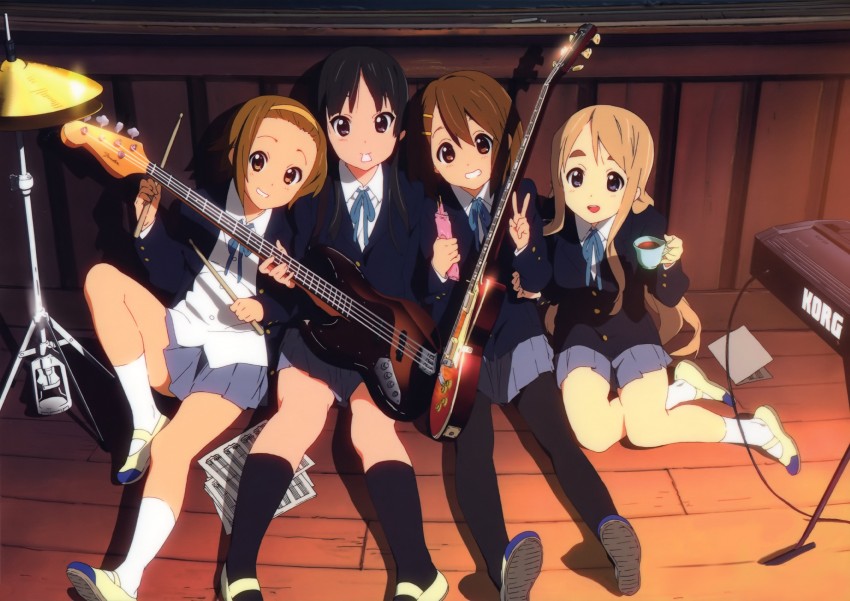 akiyama mio, hirasawa yui, tainaka ritsu, and kotobuki tsumugi (k-on!) drawn by horiguchi_yukiko
