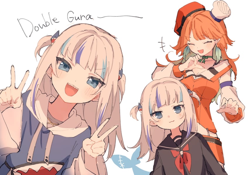 gawr gura and takanashi kiara (hololive and 1 more) drawn by mochizuki_mochi