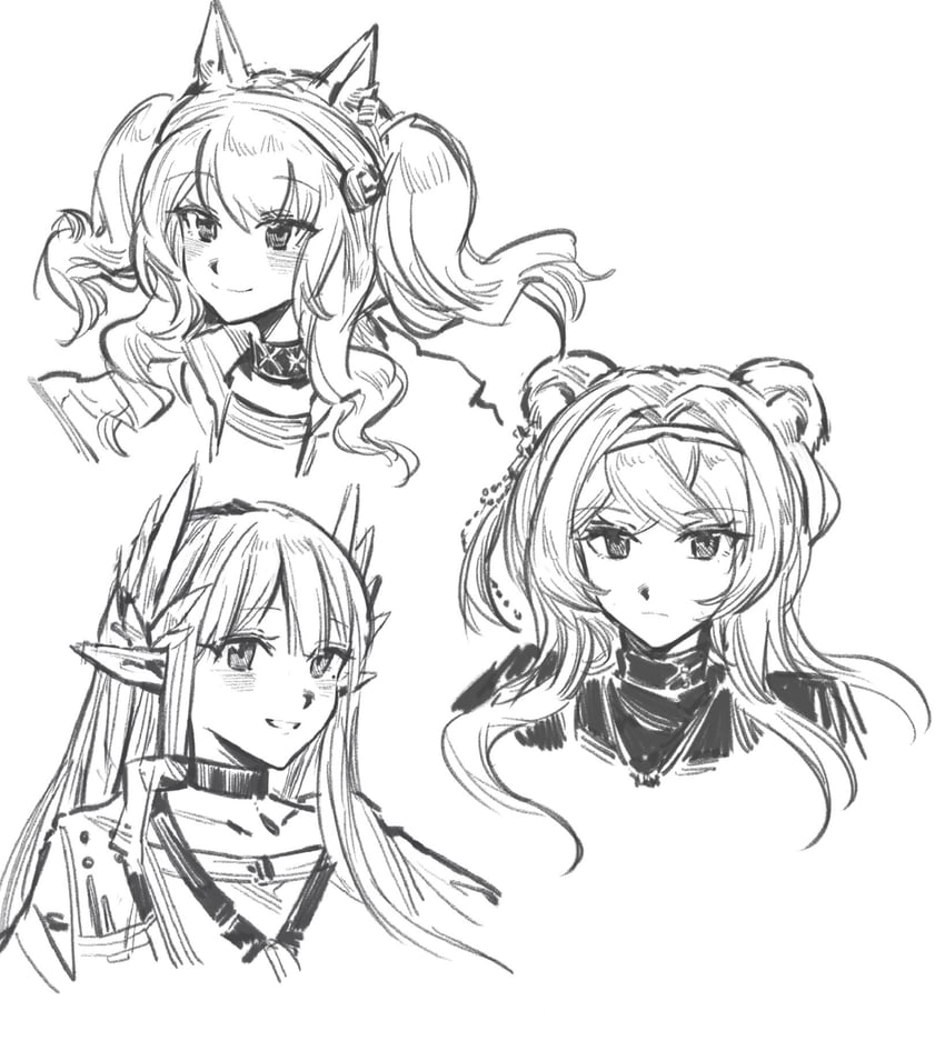 angelina, muelsyse, and lin (arknights) drawn by ni_shuo_zhege_wo_ye_bu_tai_dong