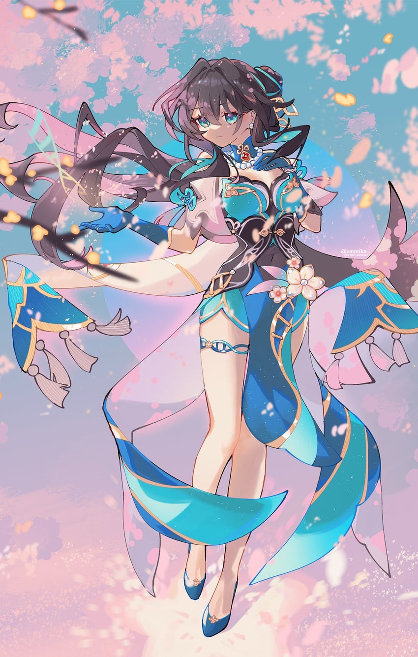 ruan mei (honkai and 1 more) drawn by emmikn