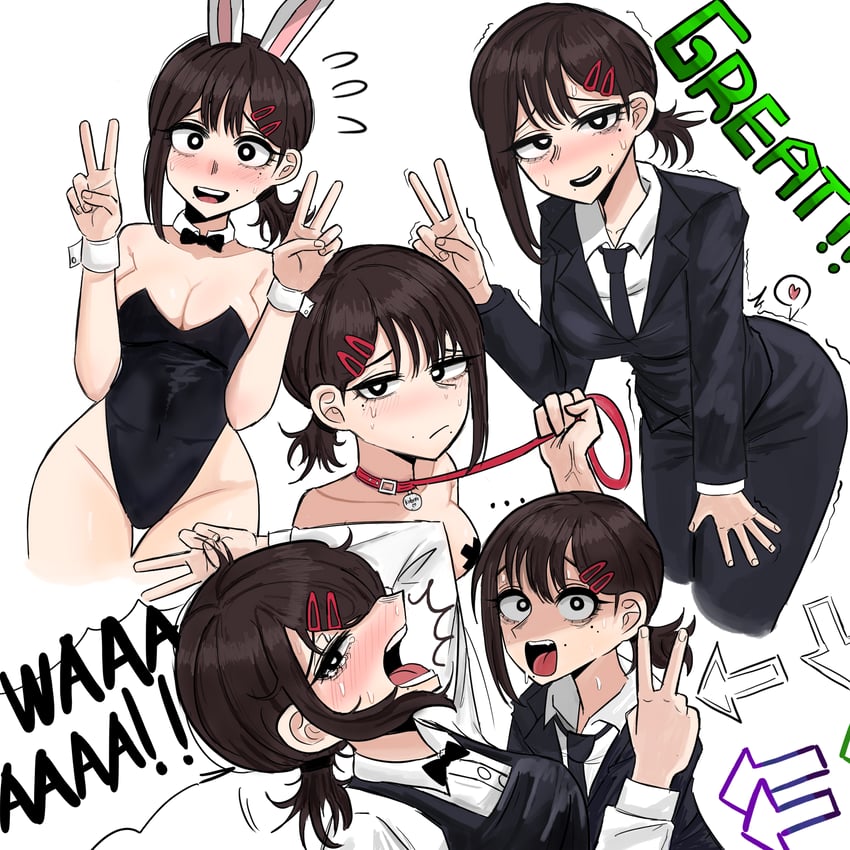 higashiyama kobeni (chainsaw man and 2 more) drawn by ppppddd