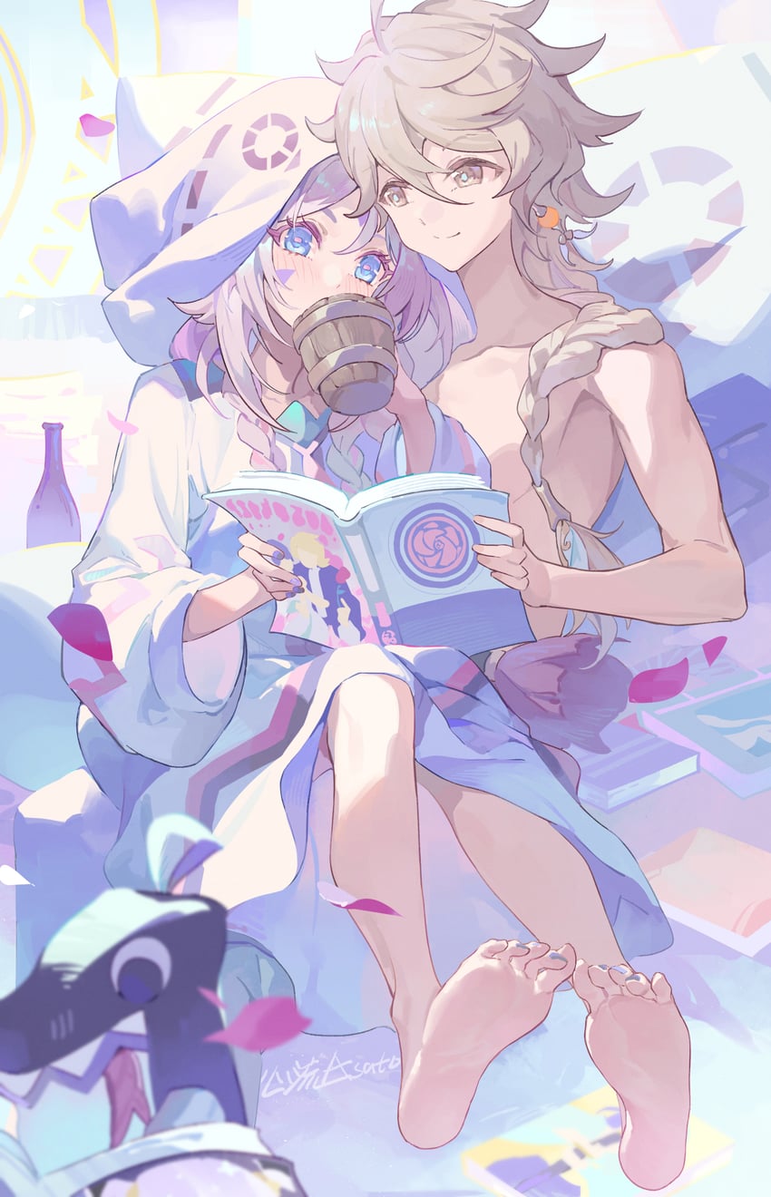 aether, citlali, itzpapa, and citlalin (genshin impact) drawn by xinliu_asato