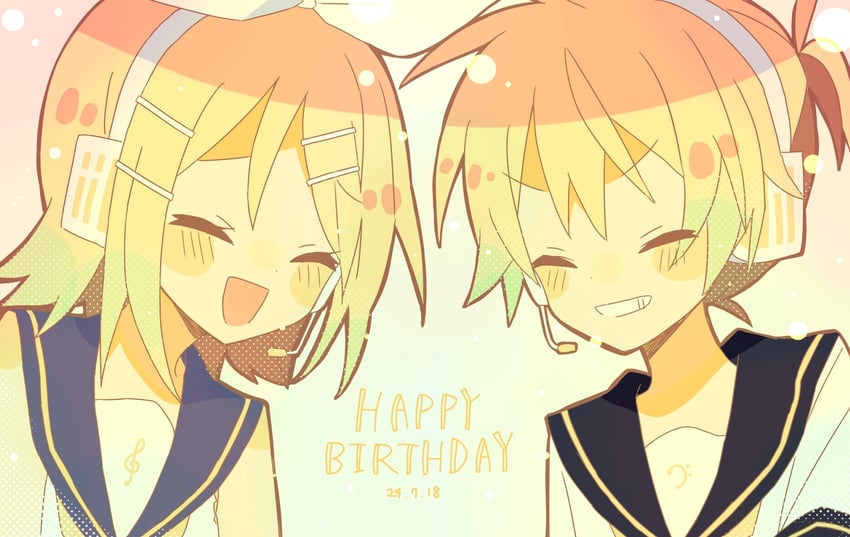 kagamine rin and kagamine len (vocaloid) drawn by oboro_0x0