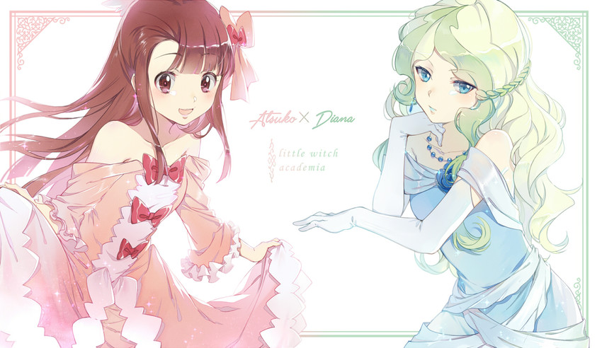 kagari atsuko and diana cavendish (little witch academia) drawn by ekita_kuro