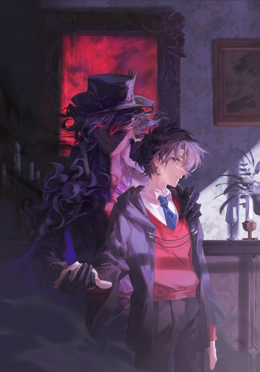 fujimaru ritsuka, edmond dantes, and the count of monte cristo (fate and 1 more) drawn by kuaile_xiaogou_(xin69476)