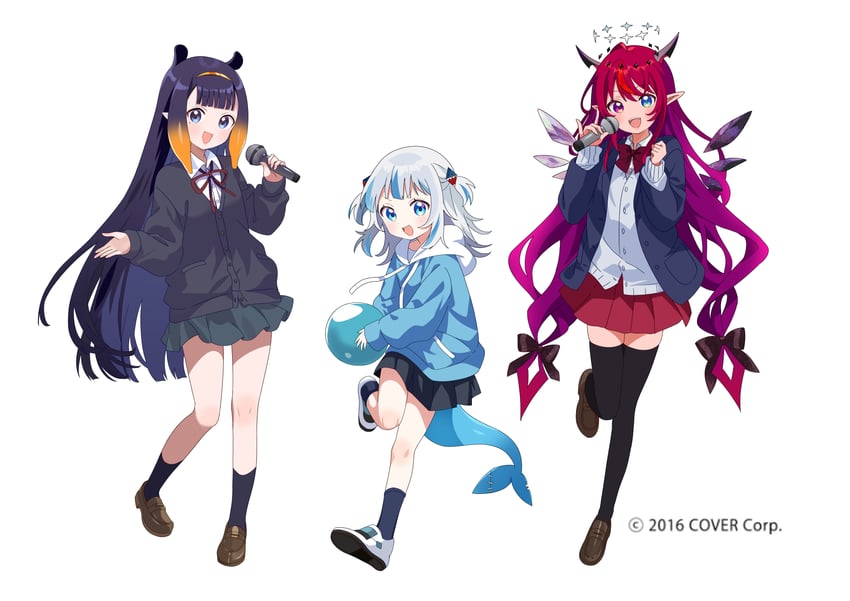 gawr gura, ninomae ina'nis, and irys (hololive and 2 more) drawn by hutaba_haru