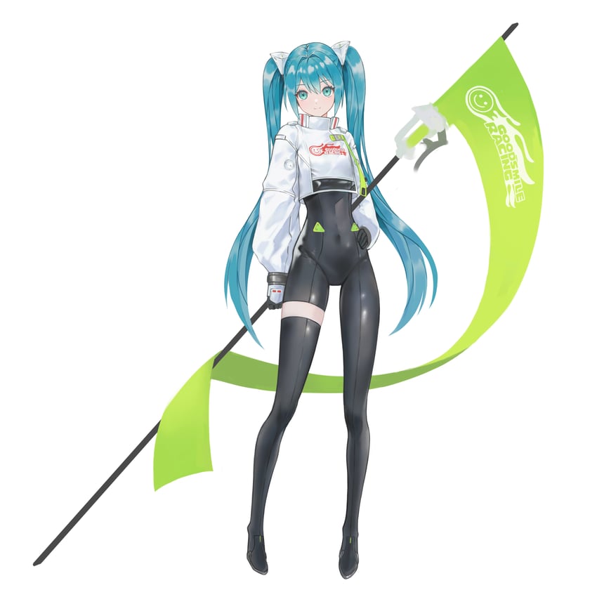 hatsune miku and racing miku (vocaloid and 1 more) drawn by leeinhyeon_0402