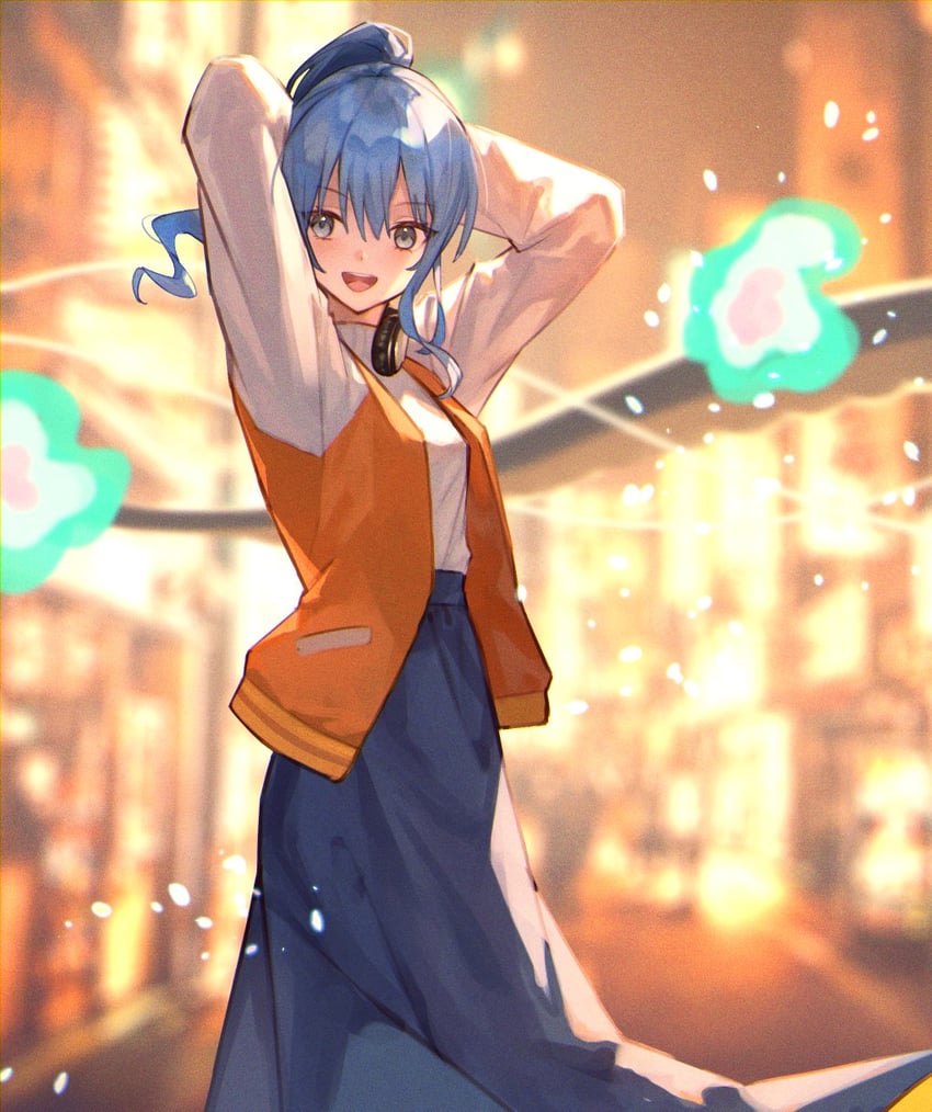 hoshimachi suisei (hololive and 1 more) drawn by xyunx
