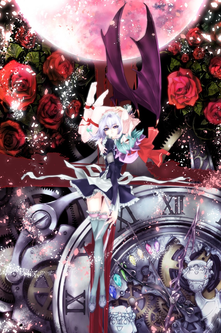 remilia scarlet and izayoi sakuya (touhou) drawn by ichikawa_ryuunosuke