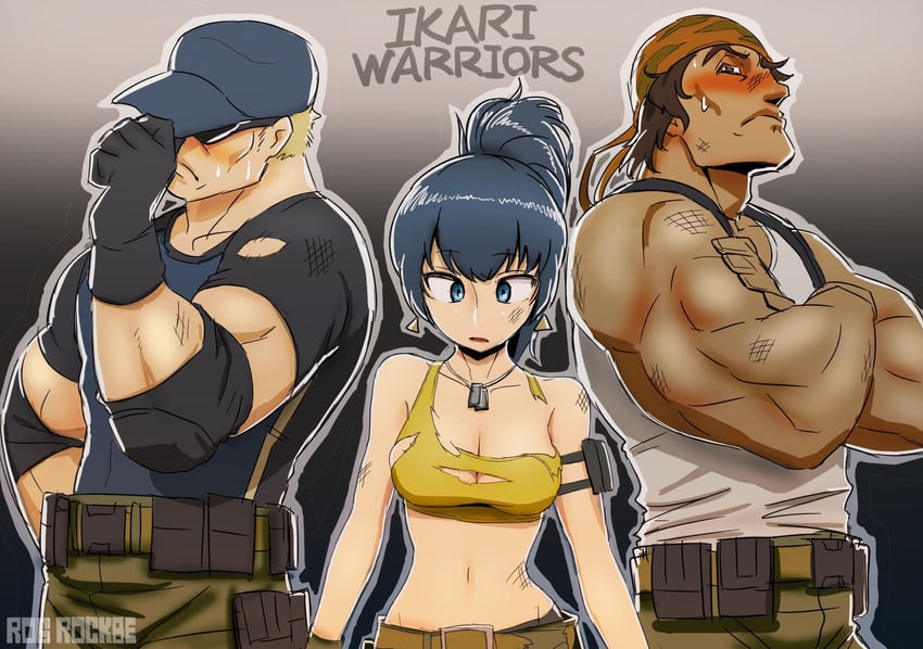 leona heidern, ralf jones, and clark still (the king of fighters and 2 more) drawn by rog_rockbe