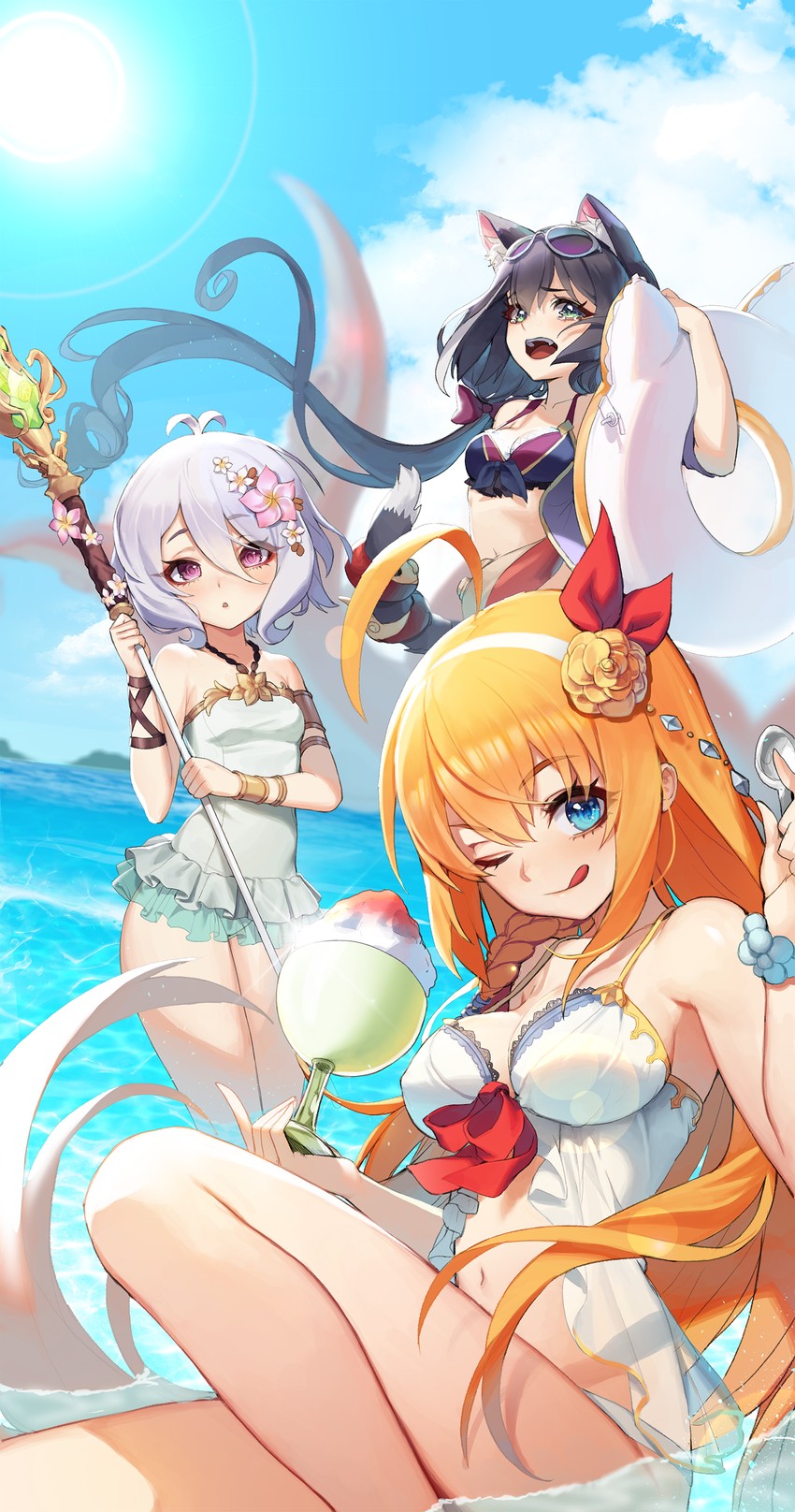 karyl, kokkoro, and pecorine (princess connect!) drawn by mmlyno
