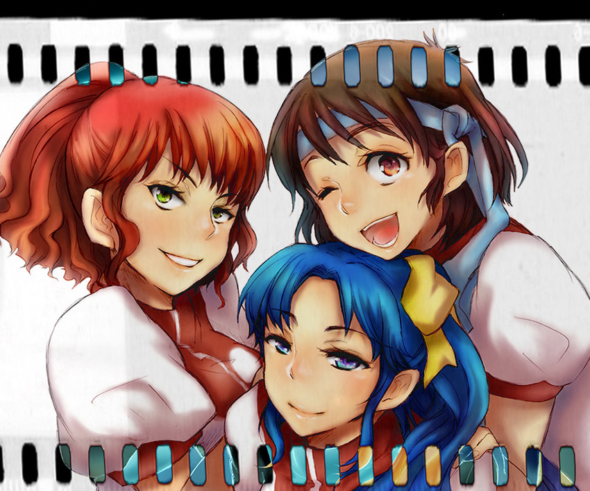 takaya noriko, jung freud, and amano kazumi (top wo nerae!) drawn by moyo58