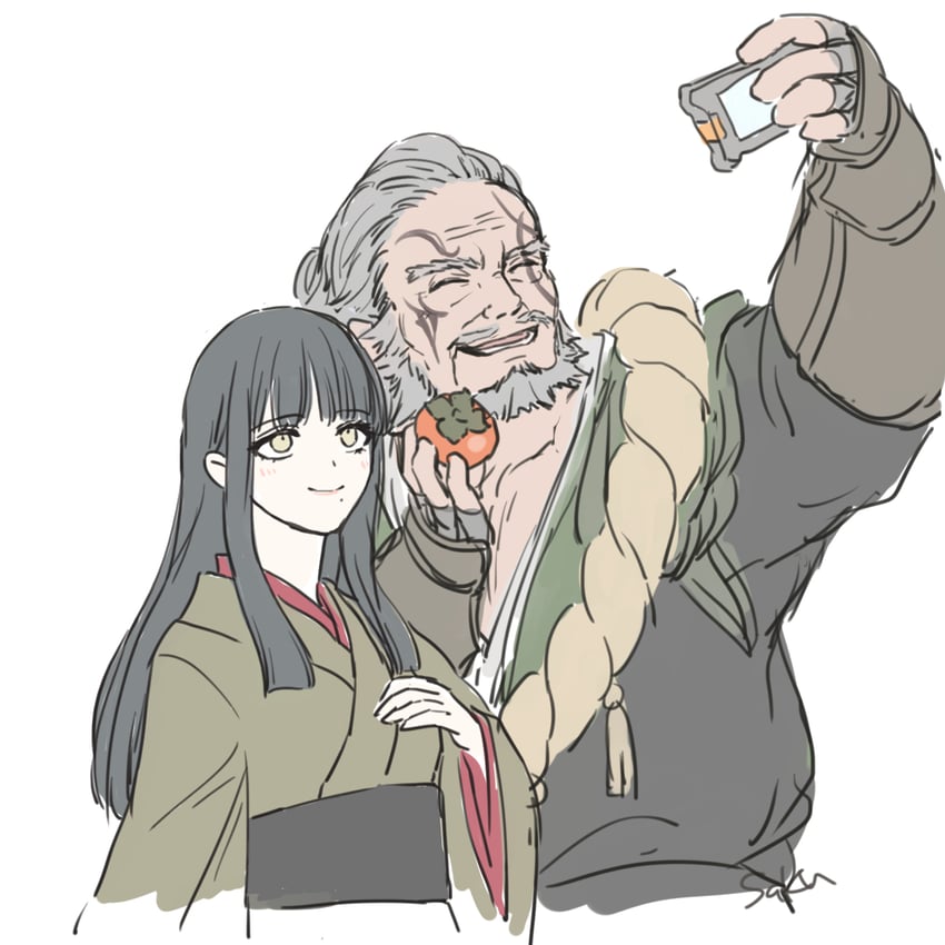 yotsuyu goe brutus and gosetsu daito (final fantasy and 1 more) drawn by saku_ff11
