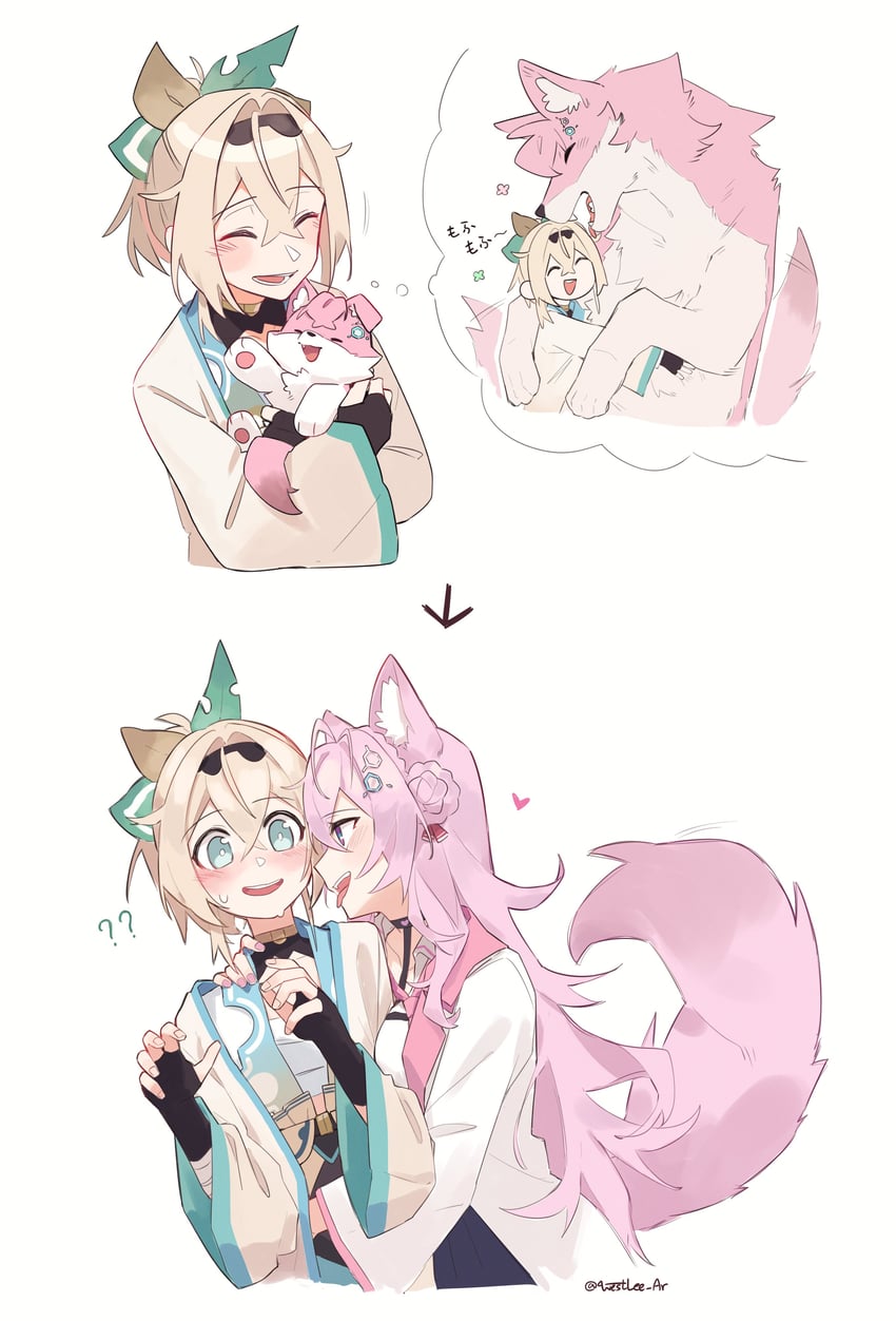 hakui koyori and kazama iroha (hololive) drawn by westlee_ar