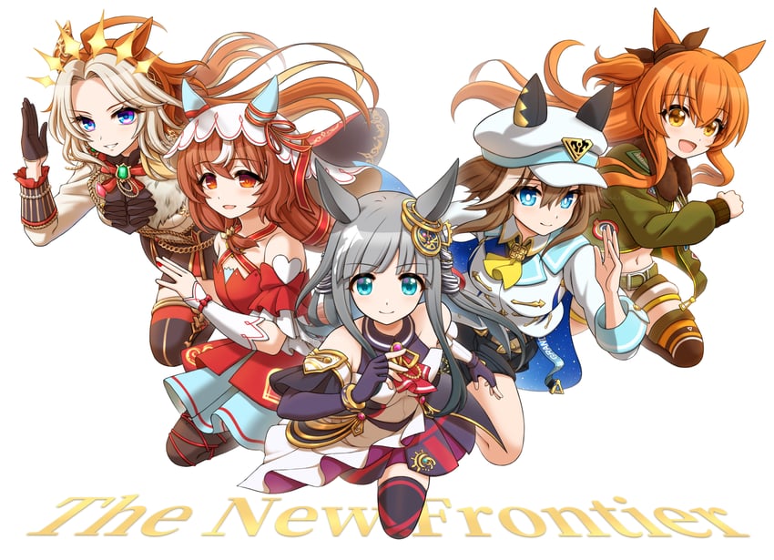 mayano top gun, cheval grand, still in love, orfevre, and chrono genesis (umamusume) drawn by roppaku