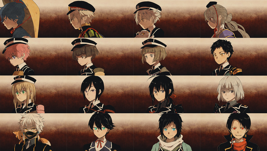 kashuu kiyomitsu, yamato-no-kami yasusada, namazuo toushirou, honebami toushirou, midare toushirou, and 13 more (touken ranbu) drawn by nuriko-kun