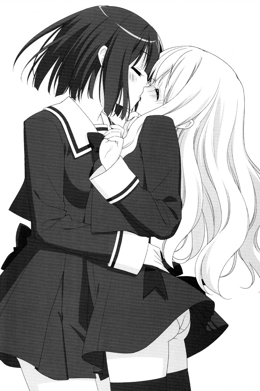 kawamura reo and sawaguchi mai (sono hanabira ni kuchizuke wo) drawn by kani_biimu