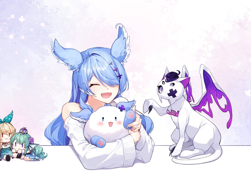 elira pendora, pomu rainpuff, finana ryugu, pikl, and weewa (nijisanji and 1 more) drawn by nellung_fpfm