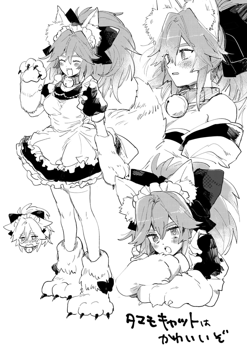 tamamo and tamamo cat (fate and 1 more) drawn by meeko