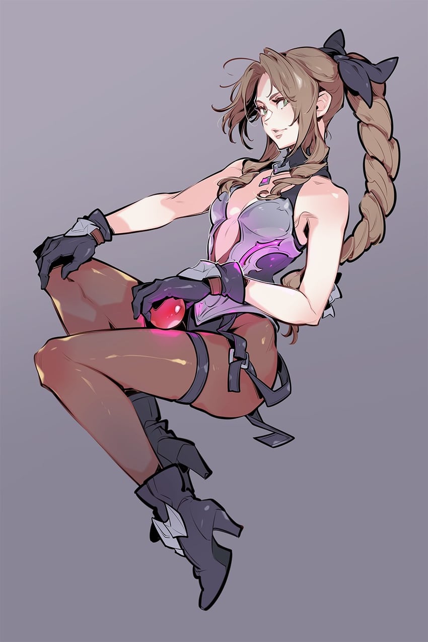 aerith gainsborough (final fantasy and 2 more) drawn by ippus