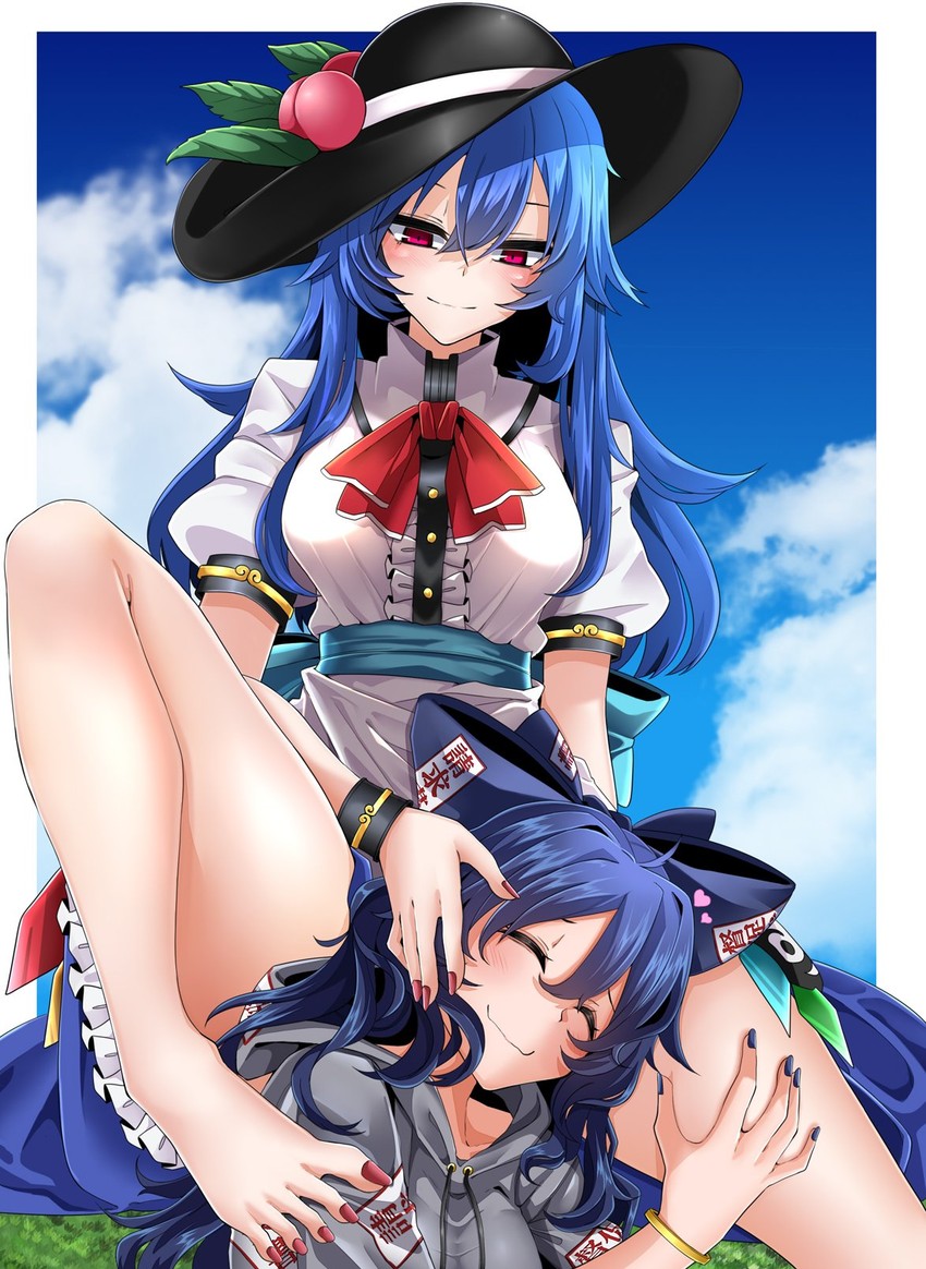 hinanawi tenshi and yorigami shion (touhou) drawn by rihito_(usazukin)