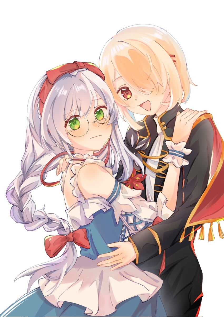kayamori ruka, izumi yuki, and snow white (heaven burns red and 1 more) drawn by shuangli