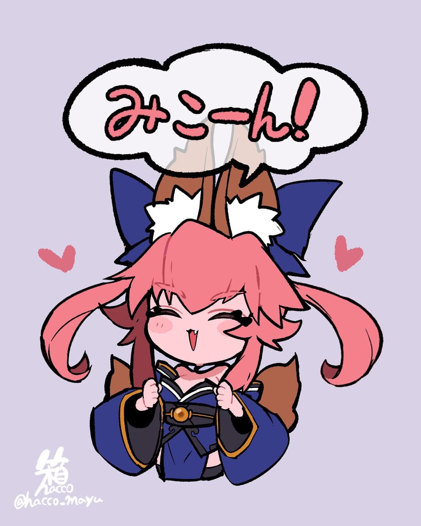 tamamo and tamamo no mae (fate and 2 more) drawn by hacco_mayu