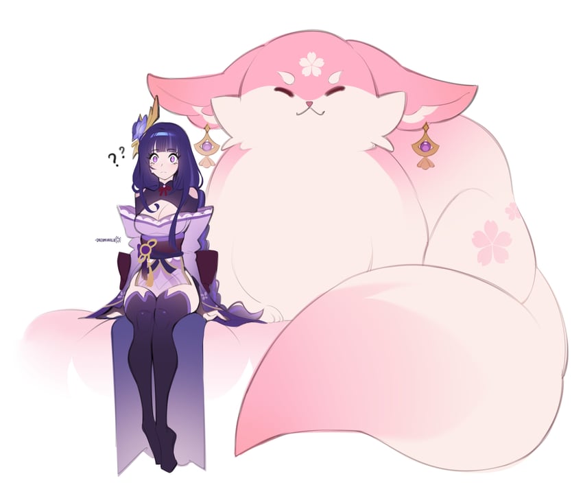 raiden shogun and yae miko (genshin impact) drawn by dreamcharlie