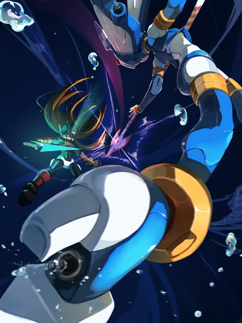 zero, zero(z), and fairy leviathan (mega man and 1 more) drawn by omochi_(mochi_skymega)