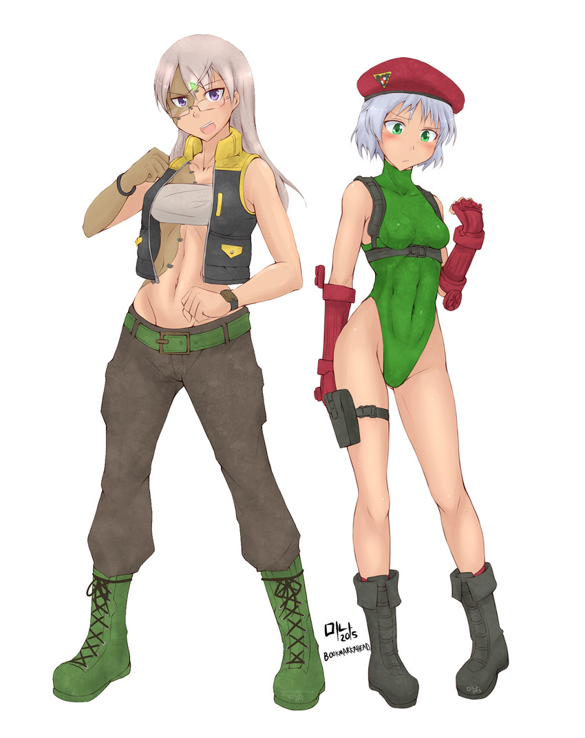 cammy white, sanya v. litvyak, eila ilmatar juutilainen, and charlie nash (street fighter and 3 more) drawn by bookmarkahead