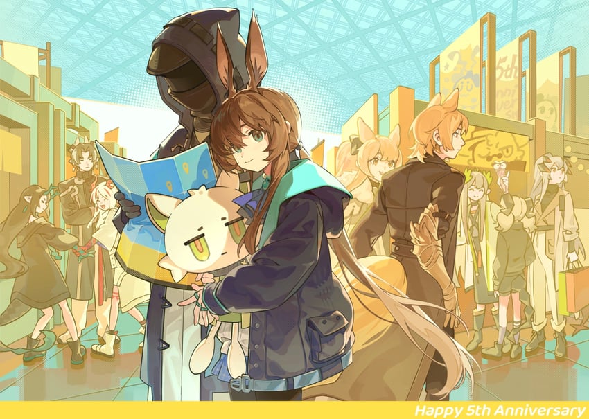 doctor, amiya, kal'tsit, dusk, nian, and 6 more (arknights) drawn by favilia